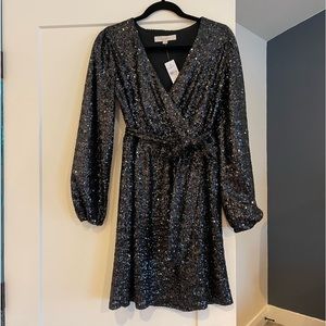 New with tags- LOFT black sequin dress. Size 2